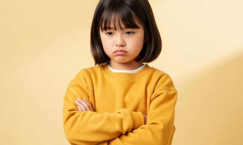 고민 하고 있는 어린아이